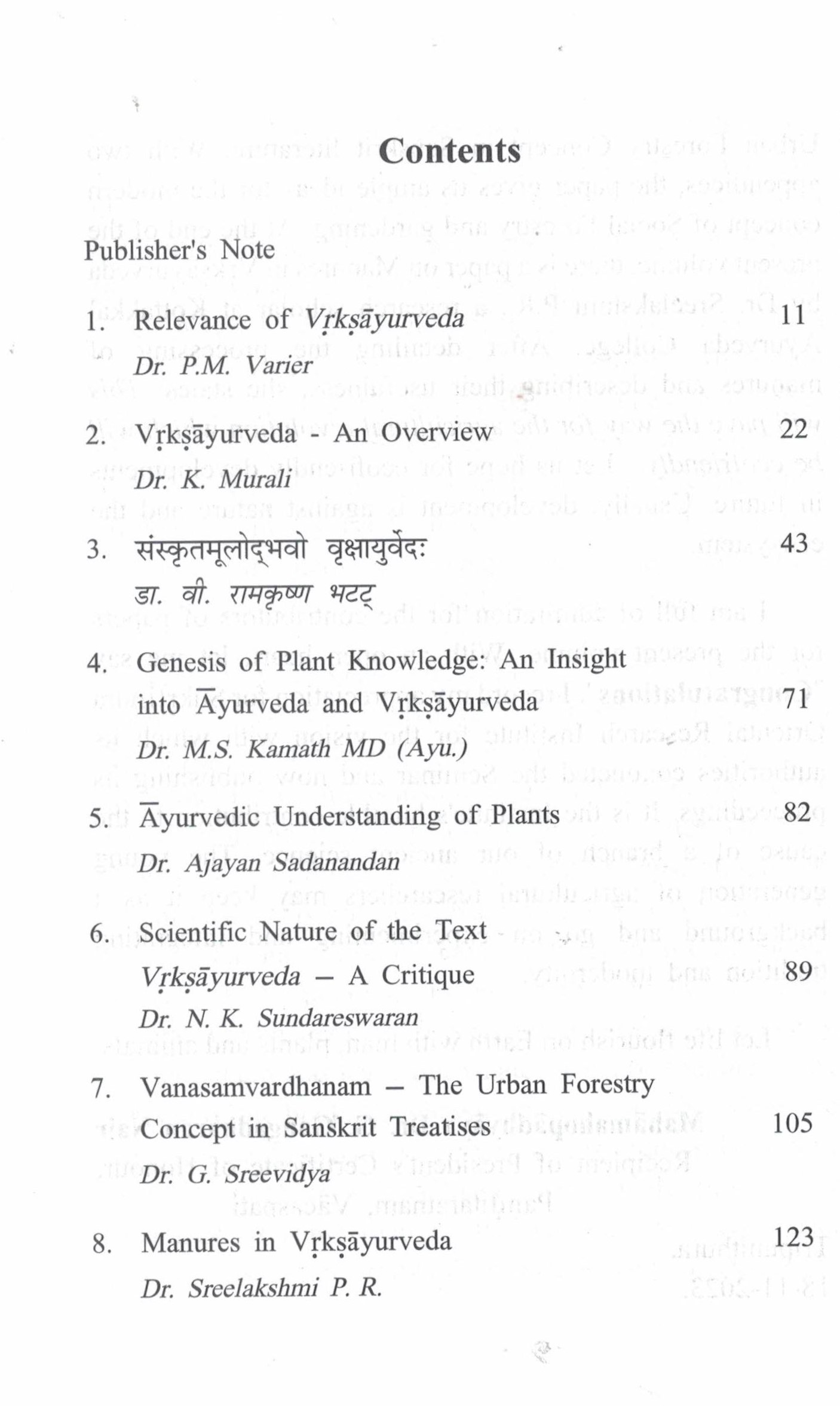 Perspectives on Vrikshayurveda