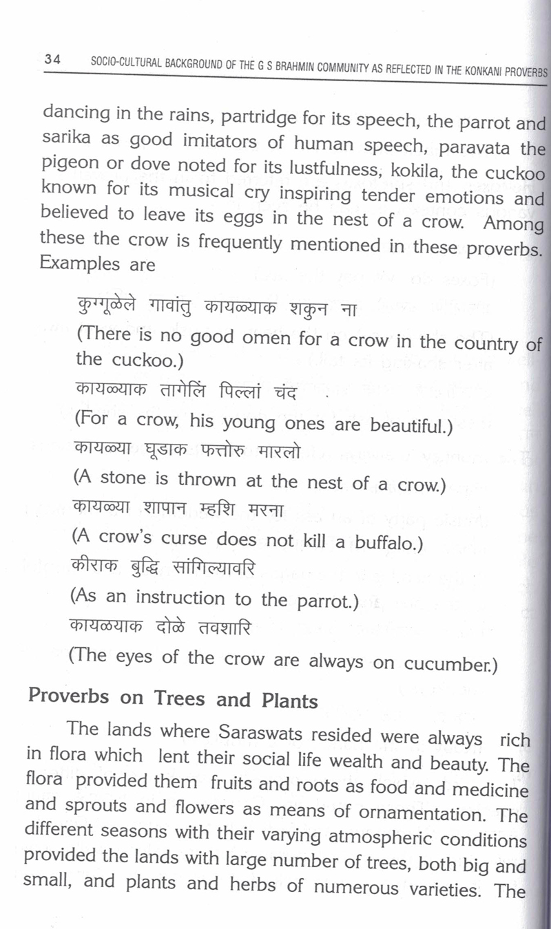 Socio-cultural Background of the Gowda Saraswat Konkani Brahmin Community as Reflected in the Konkani Proverbs